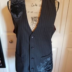 BLACK PINSTRIPE VEST